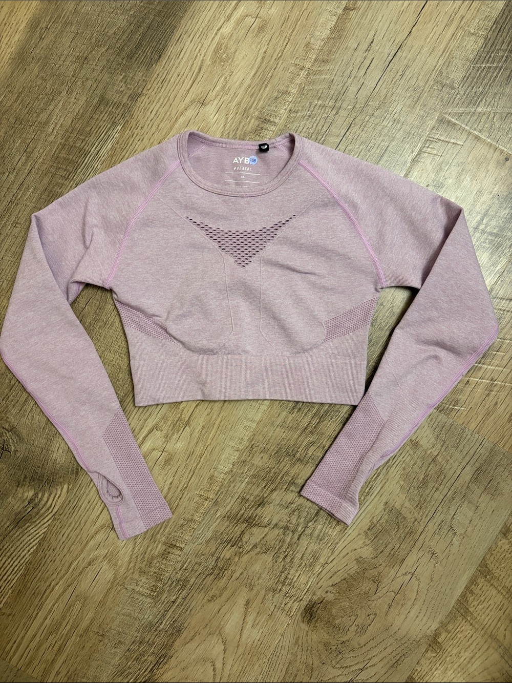 AYBL Pink Seamless Long Sleeve Cropped Top